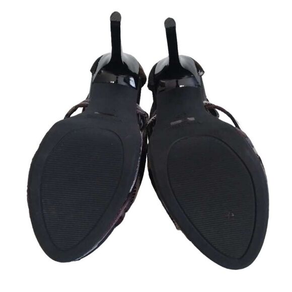 Anne Michelle Brown & Blue Chevron Socialite Stiletto Heel Pumps Women's US 8.5 - Picture 6 of 15